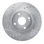 R1 01-05 Mazda Miata Front Left Drilled & Slotted Silver Brake Rotor