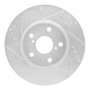 R1 06-15 Lexus IS250 Right Front Drilled & Slotted Silver Brake Rotor