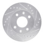 R1 83-87 Honda Prelude Front Right Drilled & Slotted Silver Brake Rotor