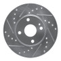 R1 94-02 Mazda Miata Front Left Drilled & Slotted Silver Brake Rotor