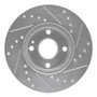 R1 94-02 Mazda Miata Front Left Drilled & Slotted Silver Brake Rotor