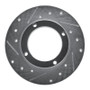 R1 73-79 Honda Civic Hatchback Front Left Drilled & Slotted Silver Brake Rotor