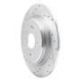 R1 15-25 Acura TLX Rear Left Drilled & Slotted Silver Brake Rotor