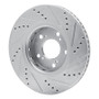 R1 14-20 Acura RLX Front Left Drilled & Slotted Silver Brake Rotor