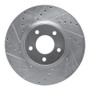 R1 88-91 Mazda 929 Front Left Drilled & Slotted Silver Brake Rotor