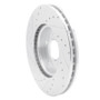 R1 14-19 Buick CASCADA Front Right Drilled & Slotted Silver Brake Rotor