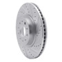 R1 14-25 Cadillac CT5 Front Right Drilled & Slotted Silver Brake Rotor
