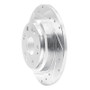 R1 02-04 Acura RL Rear Left Drilled & Slotted Silver Brake Rotor