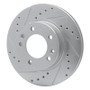 R1 86-91 Mazda RX-7 Front Left Drilled & Slotted Silver Brake Rotor