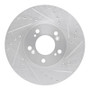 R1 99-04 Acura RL Front Right Drilled & Slotted Silver Brake Rotor