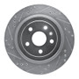 R1 08-14 Cadillac CTS Rear Left Drilled & Slotted Silver Brake Rotor