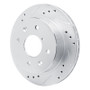 R1 84-85 Mazda RX-7 Rear Left Drilled & Slotted Silver Brake Rotor