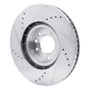 R1 11-18 Porsche CAYENNE Left Front Drilled & Slotted Silver Brake Rotor