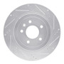 R1 05-11 Cadillac STS Rear Right Drilled & Slotted Silver Brake Rotor