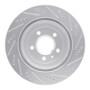 R1 05-11 Cadillac CTS Rear Left Drilled & Slotted Silver Brake Rotor