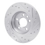 R1 01-03 Volkswagen EuroVan Rear Left Drilled & Slotted Silver Brake Rotor