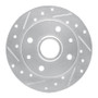 R1 81-85 Mazda RX-7 Rear Left Drilled & Slotted Silver Brake Rotor