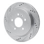 R1 03-11 Cadillac CTS Rear Left Drilled & Slotted Silver Brake Rotor