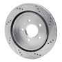 R1 03-11 Cadillac CTS Rear Left Drilled & Slotted Silver Brake Rotor