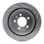 R1 03-11 Cadillac CTS Rear Left Drilled & Slotted Silver Brake Rotor
