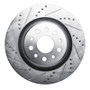 R1 17-24 Maserati LeVante Rear Left Drilled & Slotted Silver Brake Rotor