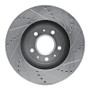 R1 03-07 Cadillac CTS Front Left Drilled & Slotted Silver Brake Rotor
