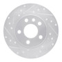 R1 96-00 Volkswagen EuroVan Rear Left Drilled & Slotted Silver Brake Rotor