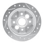 R1 86-89 Acura Integra Rear Left Drilled & Slotted Silver Brake Rotor