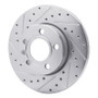 R1 96-00 Volkswagen EuroVan Front Left Drilled & Slotted Silver Brake Rotor
