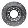 R1 76-89 Toyota Land Cruiser Front Right Drilled & Slotted Silver Brake Rotor