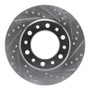 R1 76-89 Toyota Land Cruiser Front Right Drilled & Slotted Silver Brake Rotor