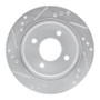 R1 95-04 Ford CONTOUR Rear Right Drilled & Slotted Silver Brake Rotor