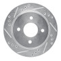R1 95-04 Ford CONTOUR Rear Left Drilled & Slotted Silver Brake Rotor