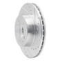 R1 95-97 Ford Crown Victoria Front Right Drilled & Slotted Silver Brake Rotor