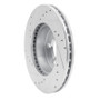 R1 95-97 Ford Crown Victoria Front Right Drilled & Slotted Silver Brake Rotor