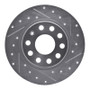 R1 05-25 Audi A3 Rear Right Drilled & Slotted Silver Brake Rotor