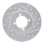 R1 74-87 Dodge COLT Front Right Drilled & Slotted Silver Brake Rotor