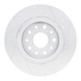 R1 22-25 Jeep Grand Cherokee Rear Left Drilled & Slotted Silver Brake Rotor