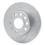 R1 05-13 Audi A3 Rear Left Drilled & Slotted Silver Brake Rotor