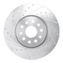 R1 21-25 Dodge Charger Daytona Front Left Drilled & Slotted Silver Brake Rotor