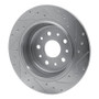 R1 18-25 Jeep Wrangler Rear Left Drilled & Slotted Silver Brake Rotor