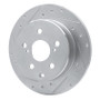 R1 06-18 Lexus HS250H Rear Left Drilled & Slotted Silver Brake Rotor