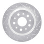 R1 18-25 Jeep Wrangler Rear Right Drilled & Slotted Silver Brake Rotor