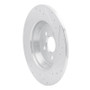 R1 15-24 Ford Edge Rear Left Drilled & Slotted Silver Brake Rotor