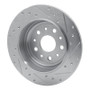 R1 18-25 Jeep Wrangler Rear Left Drilled & Slotted Silver Brake Rotor