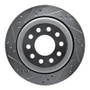 R1 03-11 Lincoln Town Car Rear Left Drilled & Slotted Silver Brake Rotor