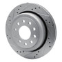 R1 03-11 Lincoln Town Car Rear Left Drilled & Slotted Silver Brake Rotor