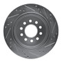R1 03-11 Lincoln Town Car Rear Left Drilled & Slotted Silver Brake Rotor