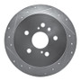 R1 04-09 Lexus RX330 Rear Left Drilled & Slotted Silver Brake Rotor
