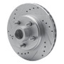 R1 87-92 Lincoln Mark VII Front Left Drilled & Slotted Silver Brake Rotor